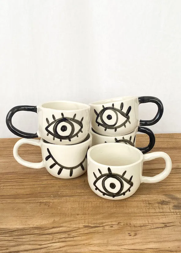 Kaz Handmade Eye Mug w/ Black Handle - Large