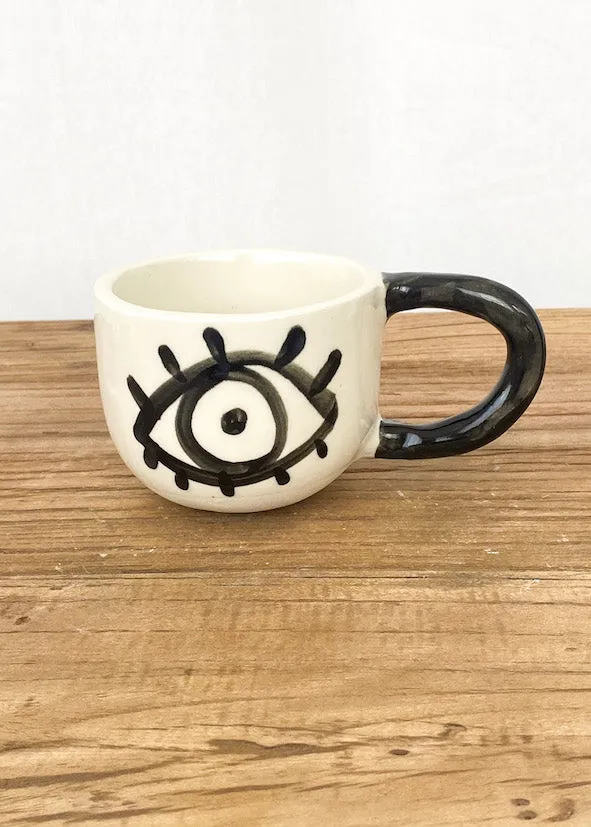 Kaz Handmade Eye Mug w/ Black Handle - Large