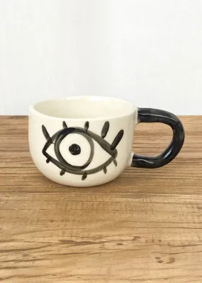 Kaz Handmade Eye Mug w/ Black Handle - Large