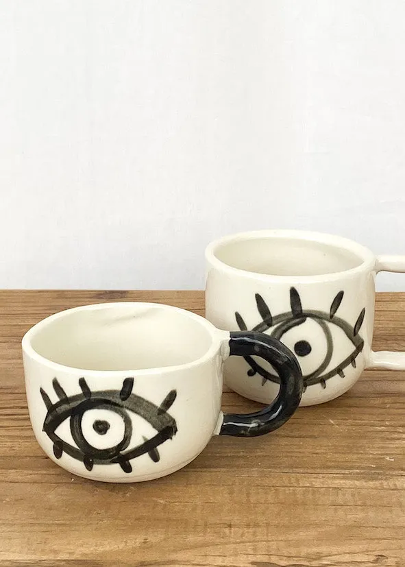 Kaz Handmade Eye Mug w/ Black Handle - Large