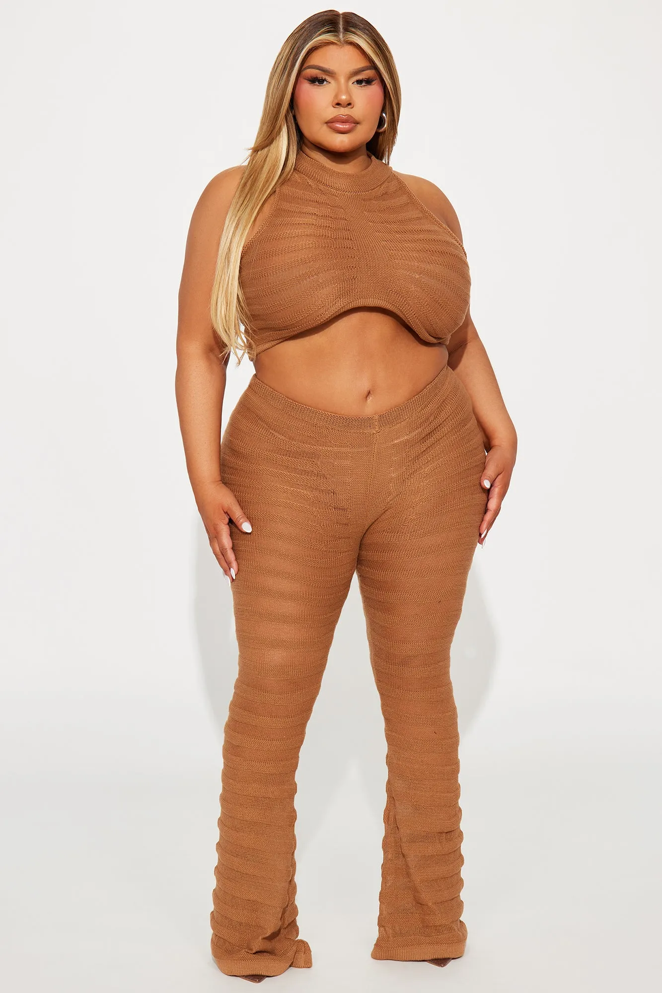 Key West Sheer Pant Set - Mocha