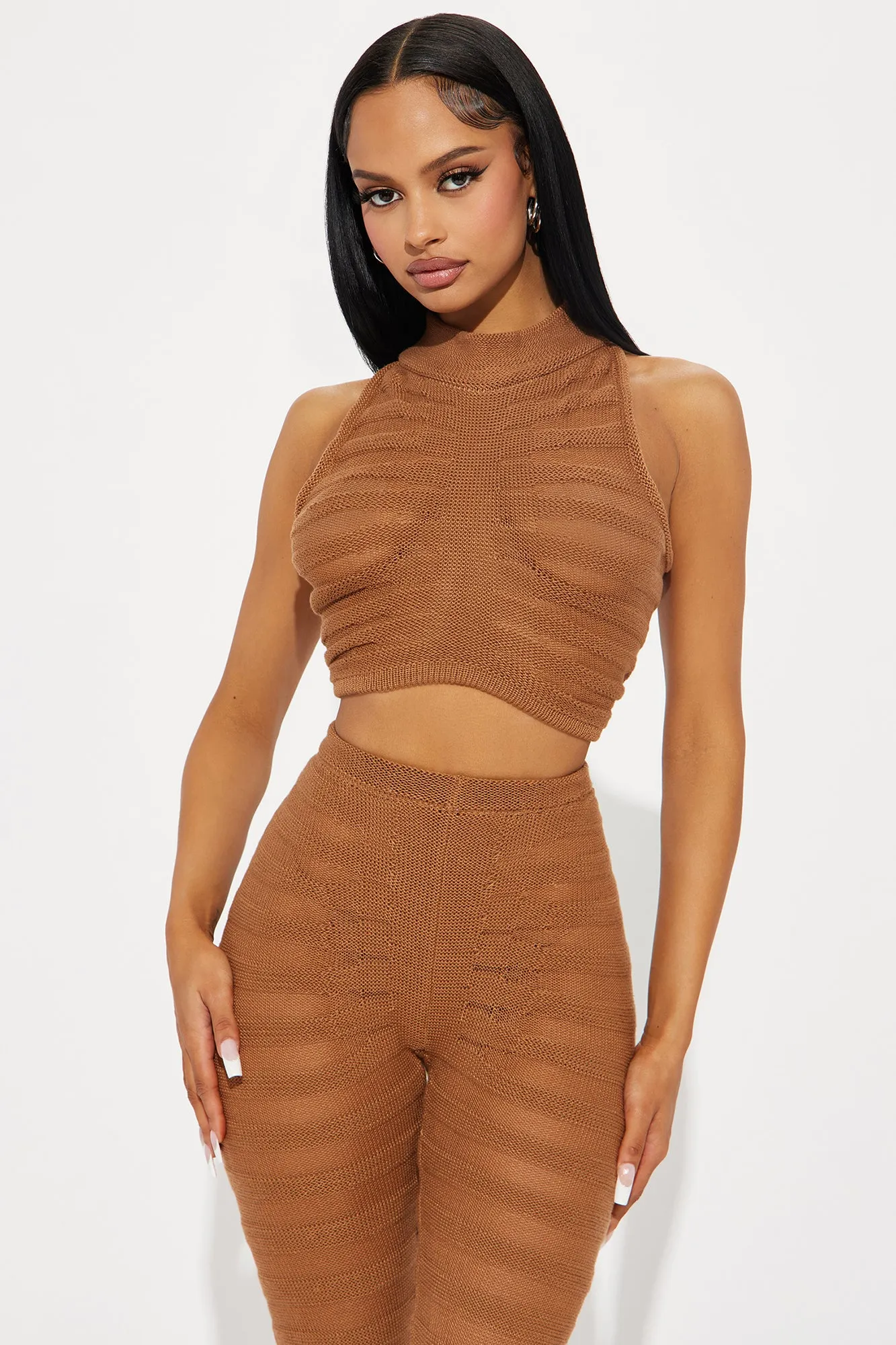 Key West Sheer Pant Set - Mocha