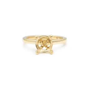 Ladies 14K Yellow Gold Solitaire Round Semi Mount Engagement Ring