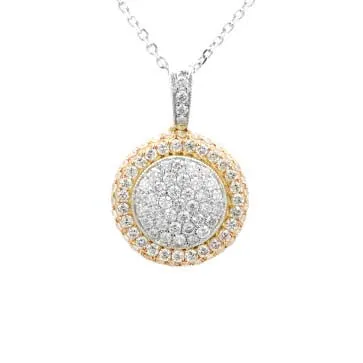 Ladies Two-Toned Pave Pendant