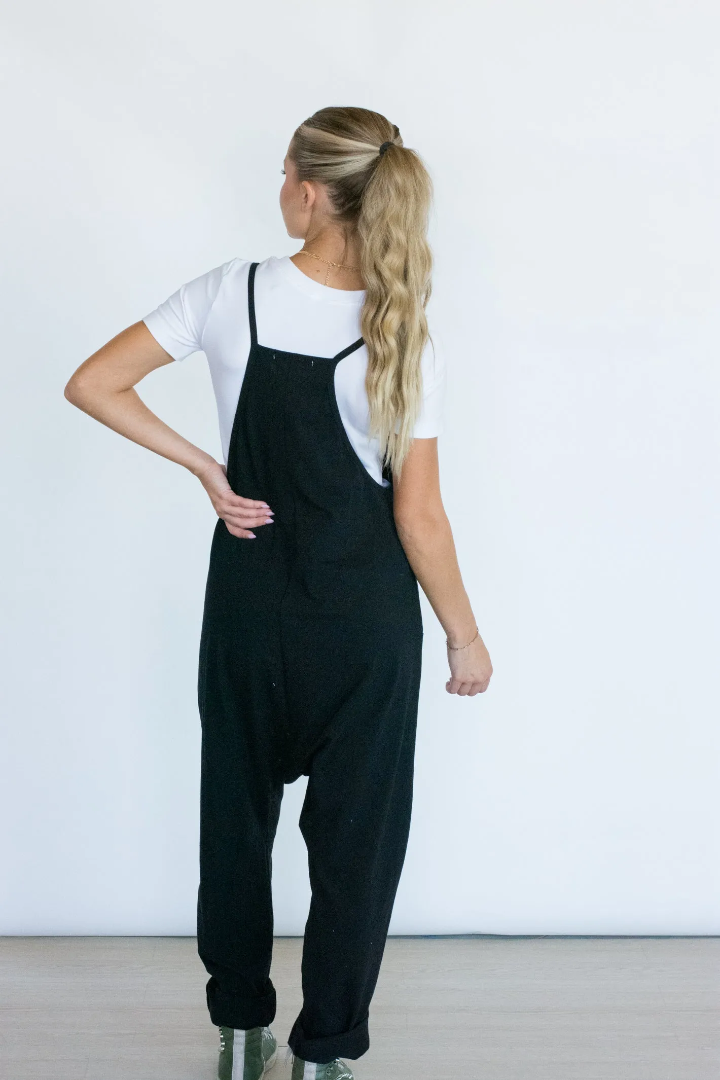 Laid-Back Lifestyle Black Drop Crotch Jumpsuit