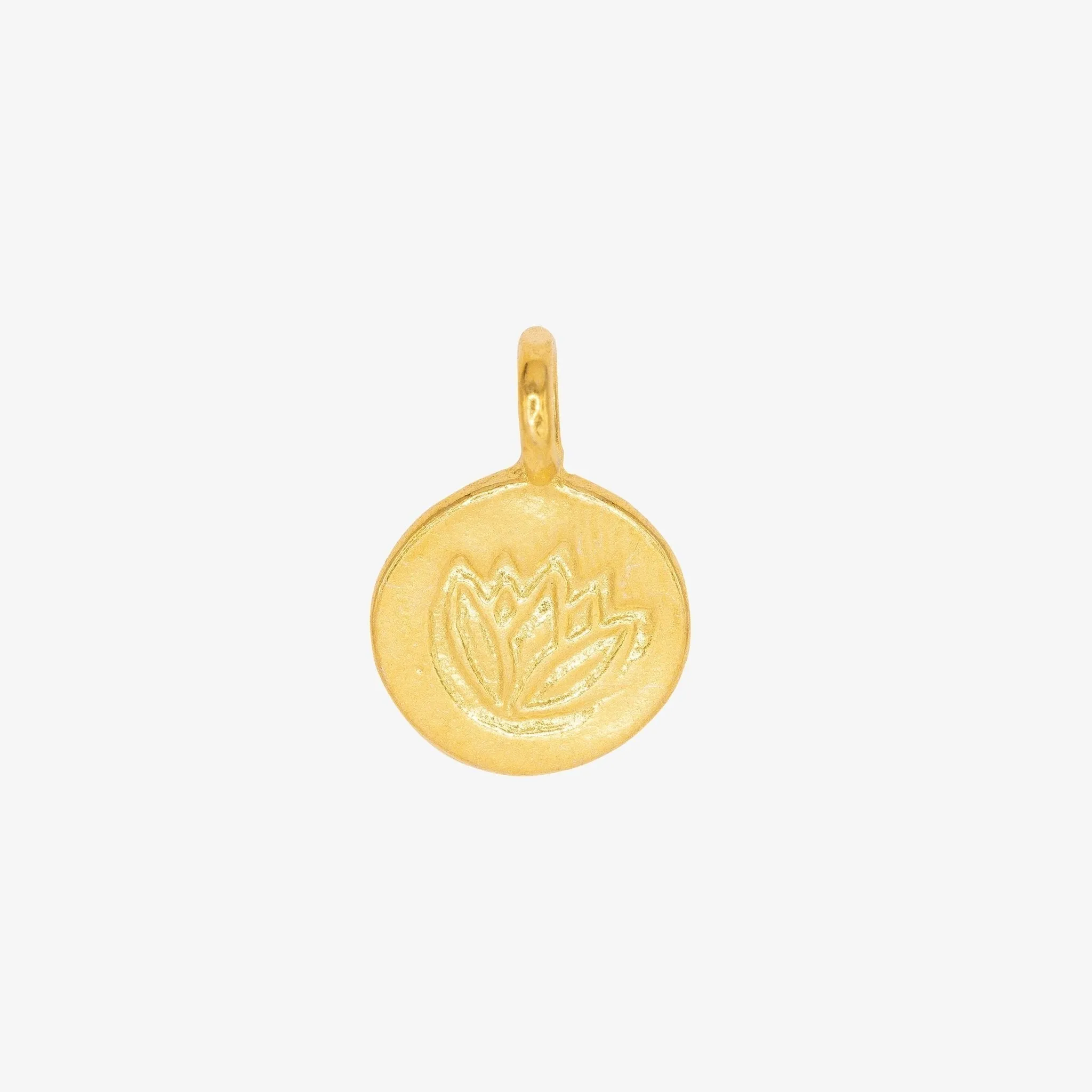 Lotus Symbol Charm Wholesale 14K Gold, 14K Solid Gold, G36