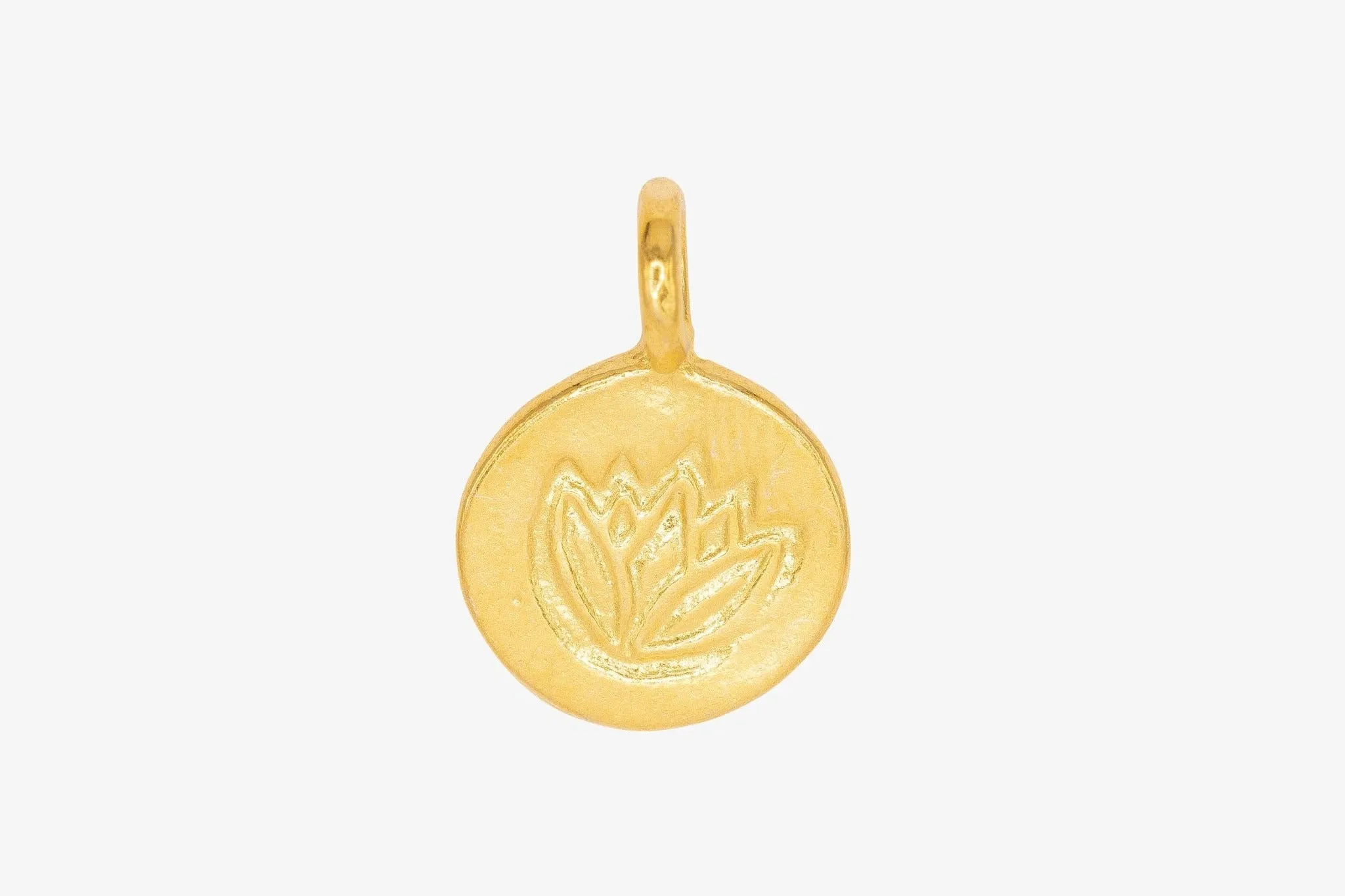 Lotus Symbol Charm Wholesale 14K Gold, 14K Solid Gold, G36