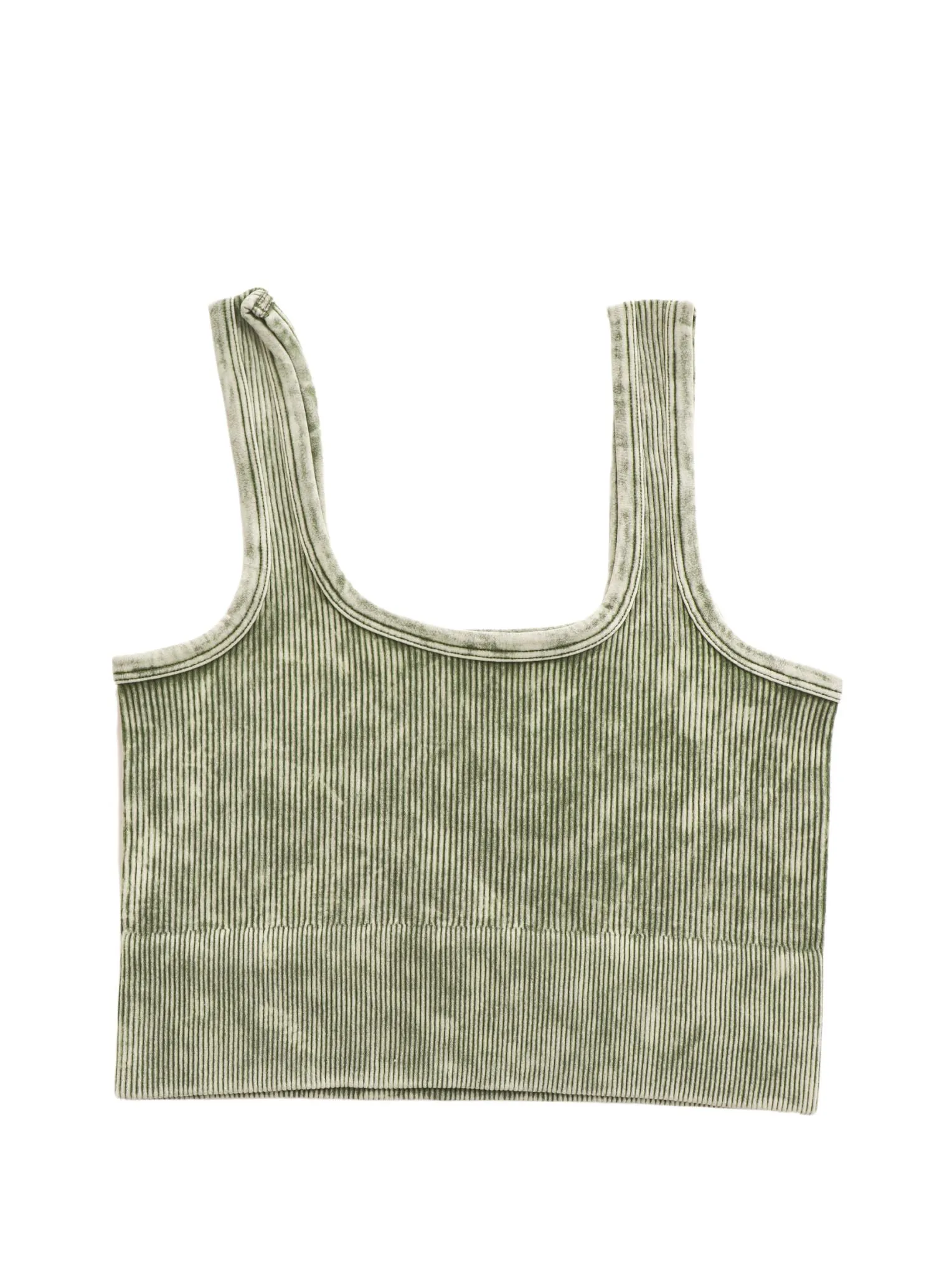 Madison Washed Ribbed Crop Top Bralette-2