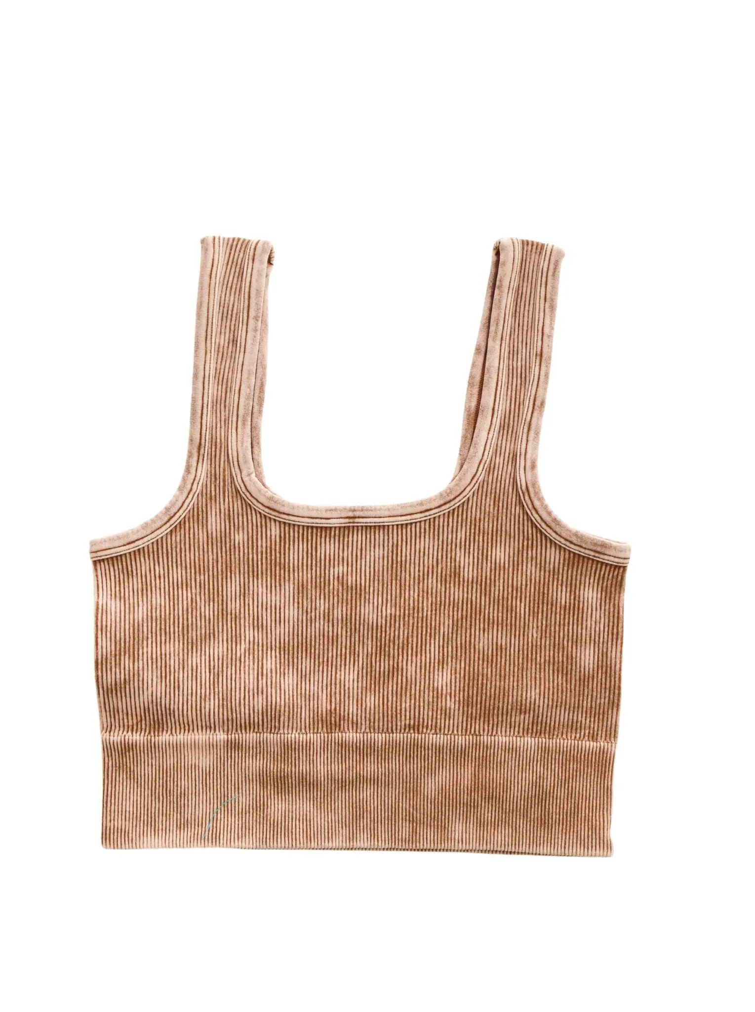 Madison Washed Ribbed Crop Top Bralette-2