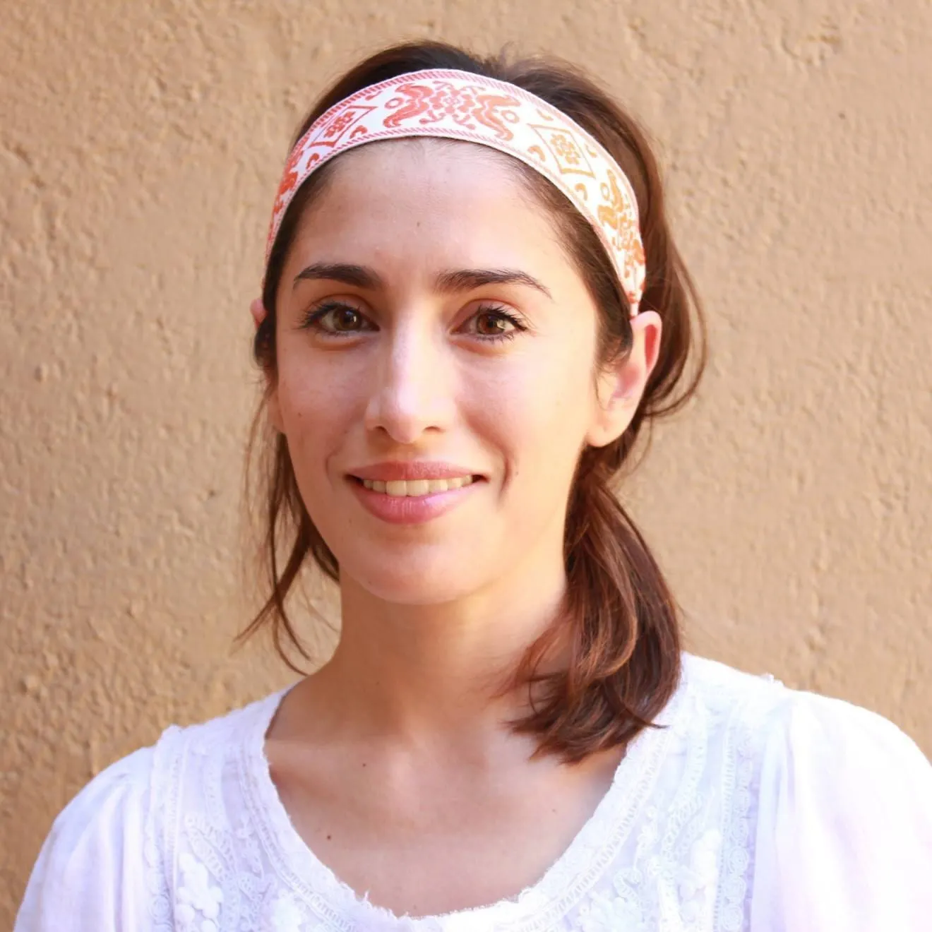 Maroque, White and Orange Headband