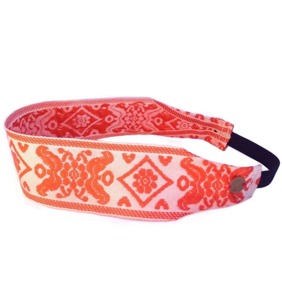 Maroque, White and Orange Headband