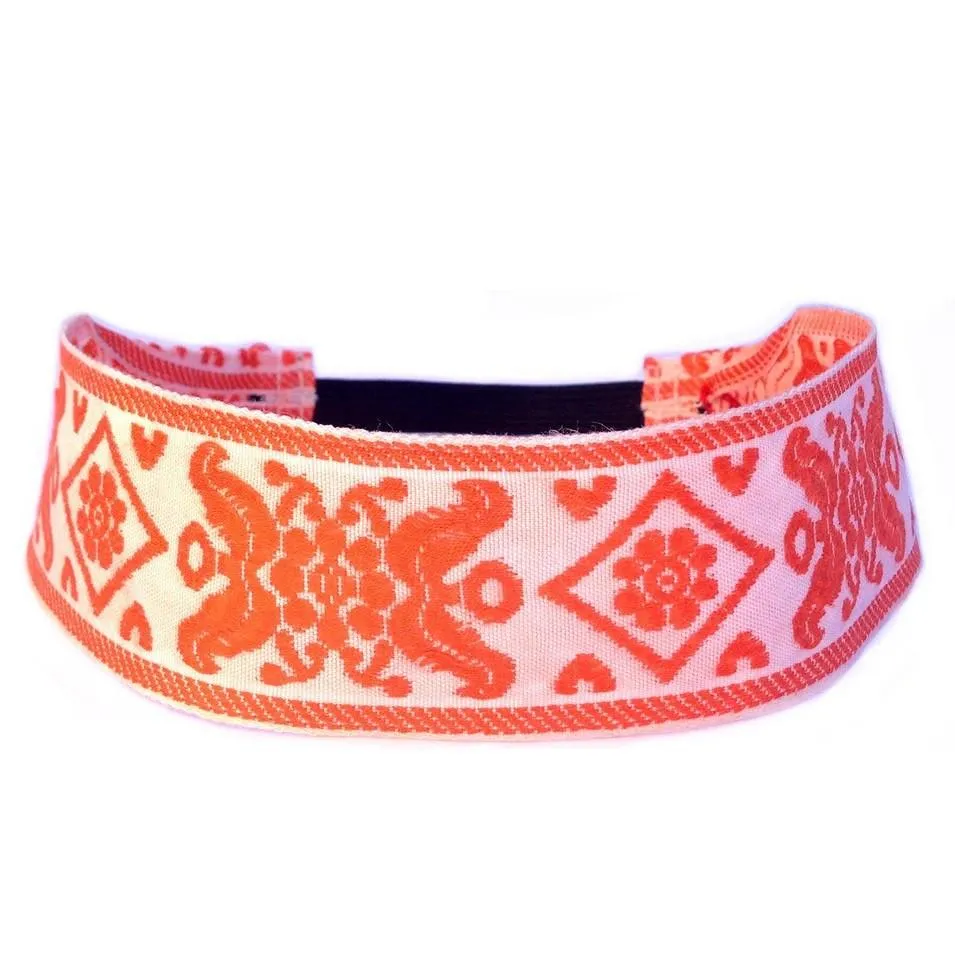 Maroque, White and Orange Headband