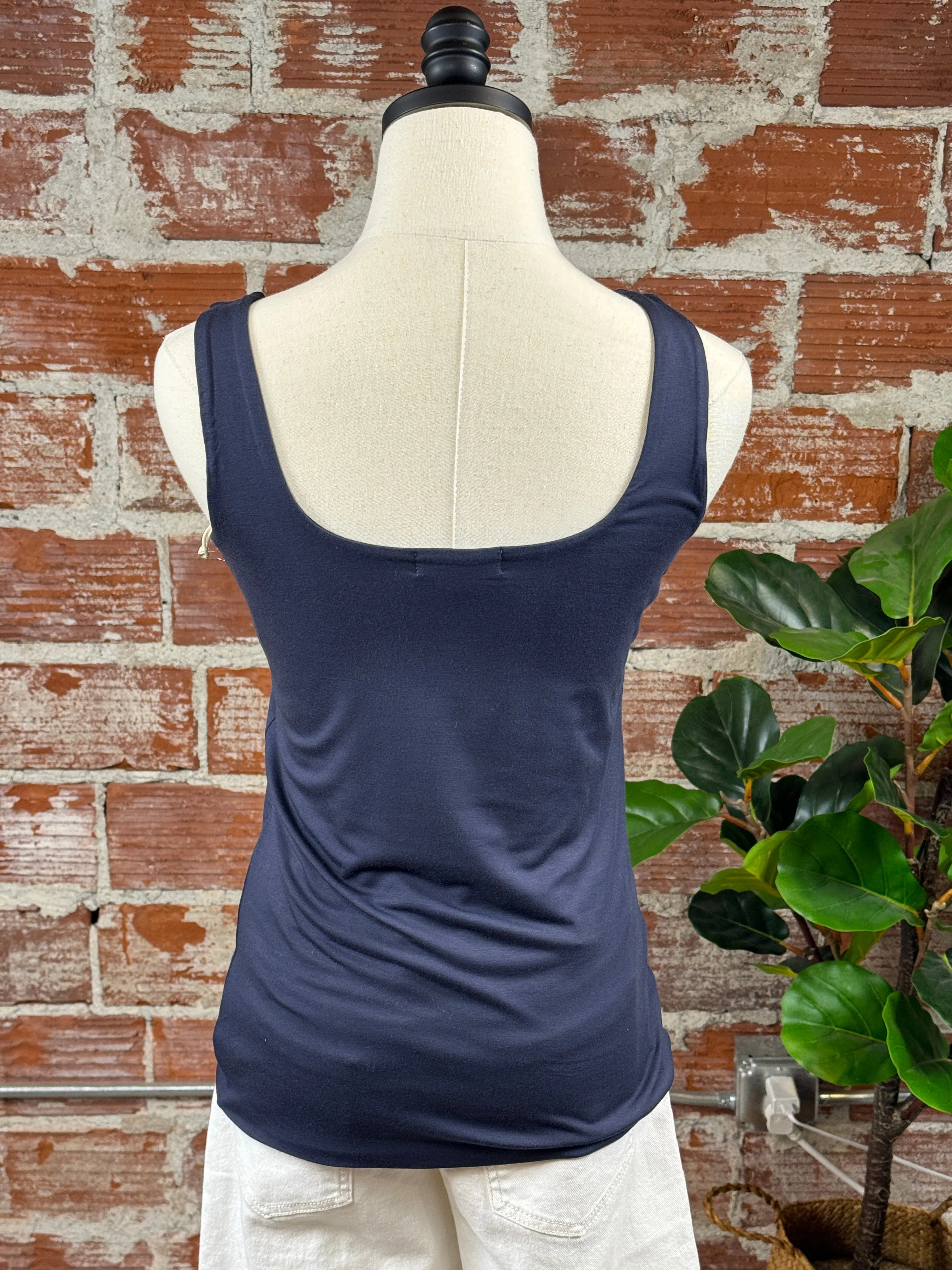 Matty M Callie Tank Top in Navy