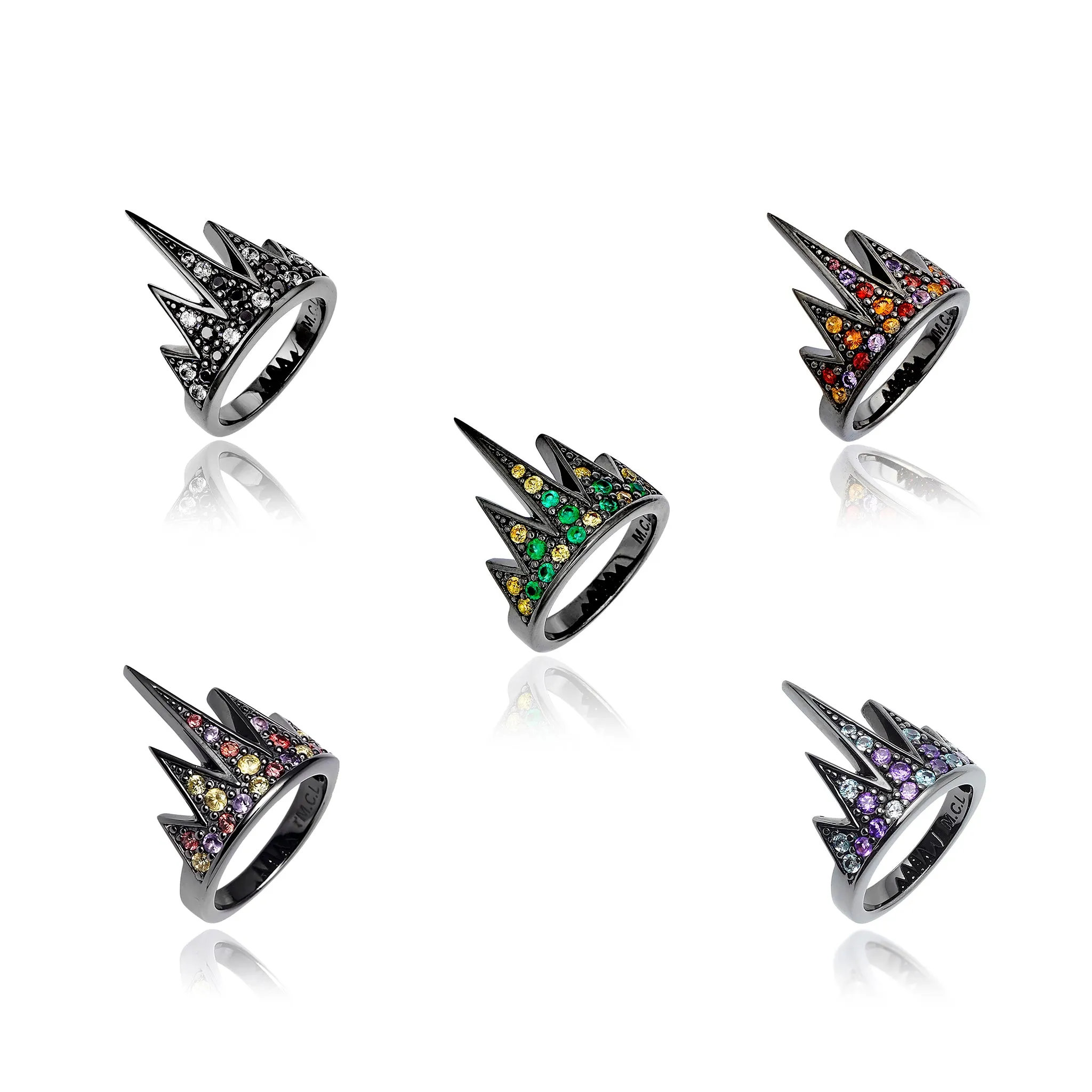 MCL Design Jeweled Crown Stacking Ring