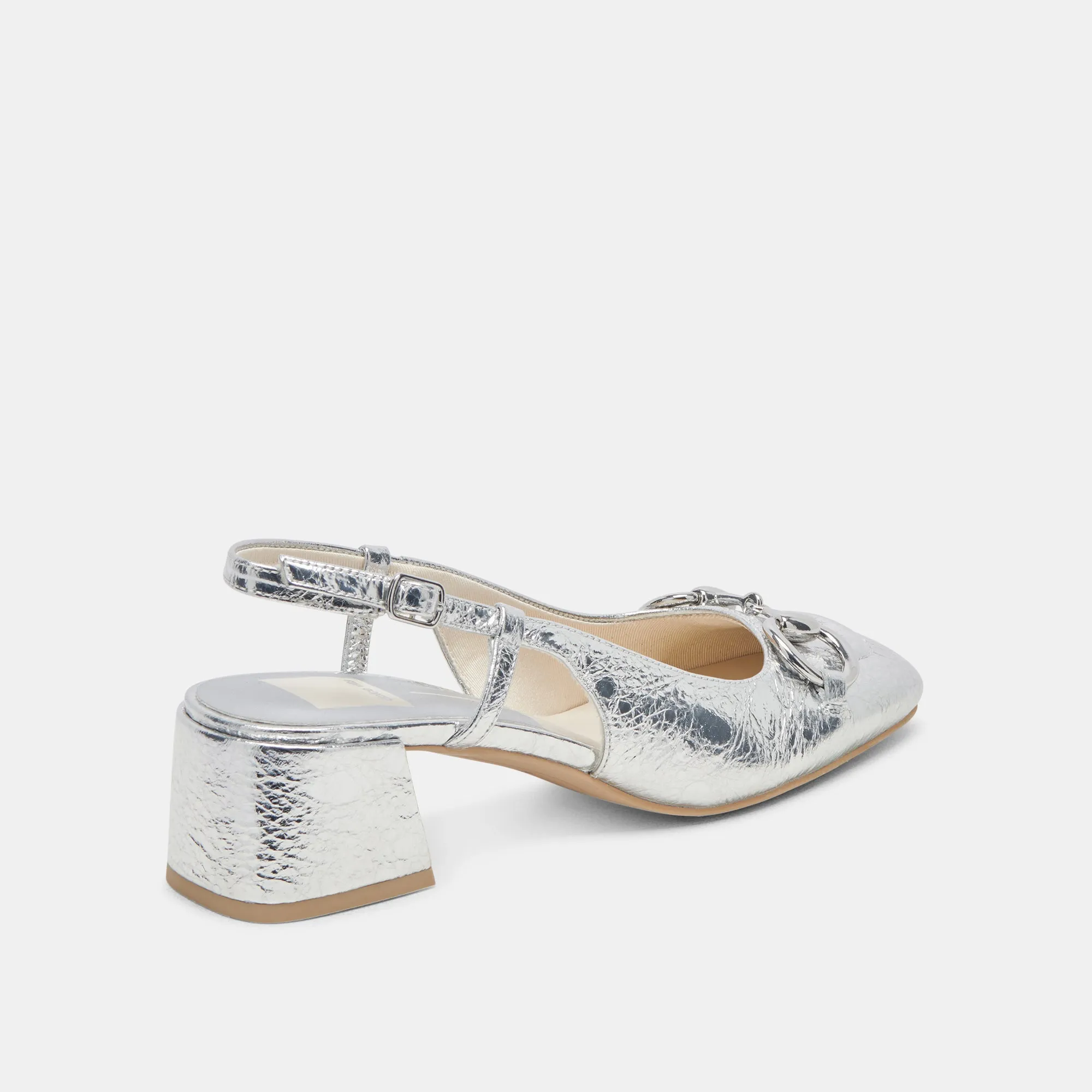 MELLI HEELS SILVER DISTRESSED LEATHER