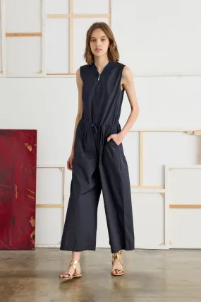 Midi Jumpsuit with Zip Grament-Dyed 19E0 3183