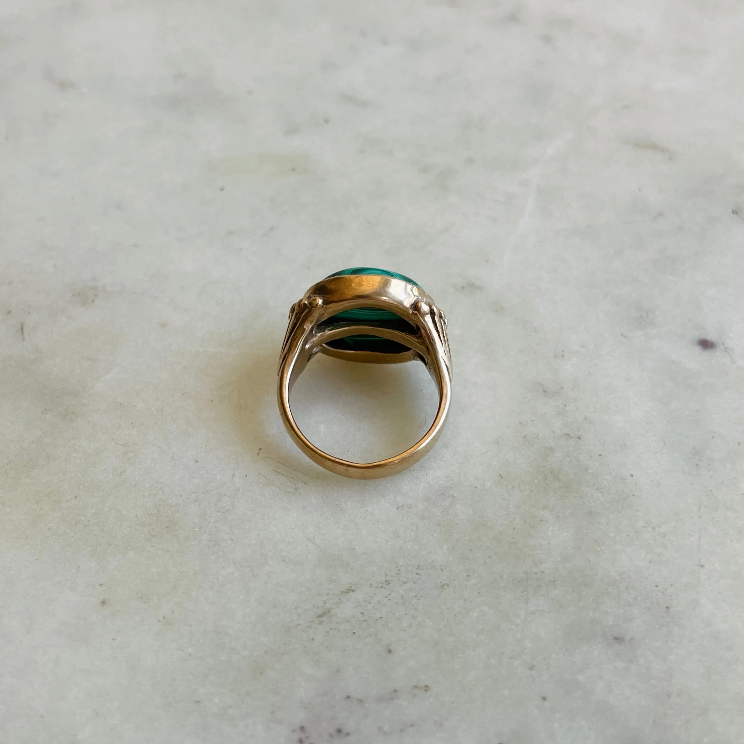 MIMOSA FLOWER RING — MALACHITE