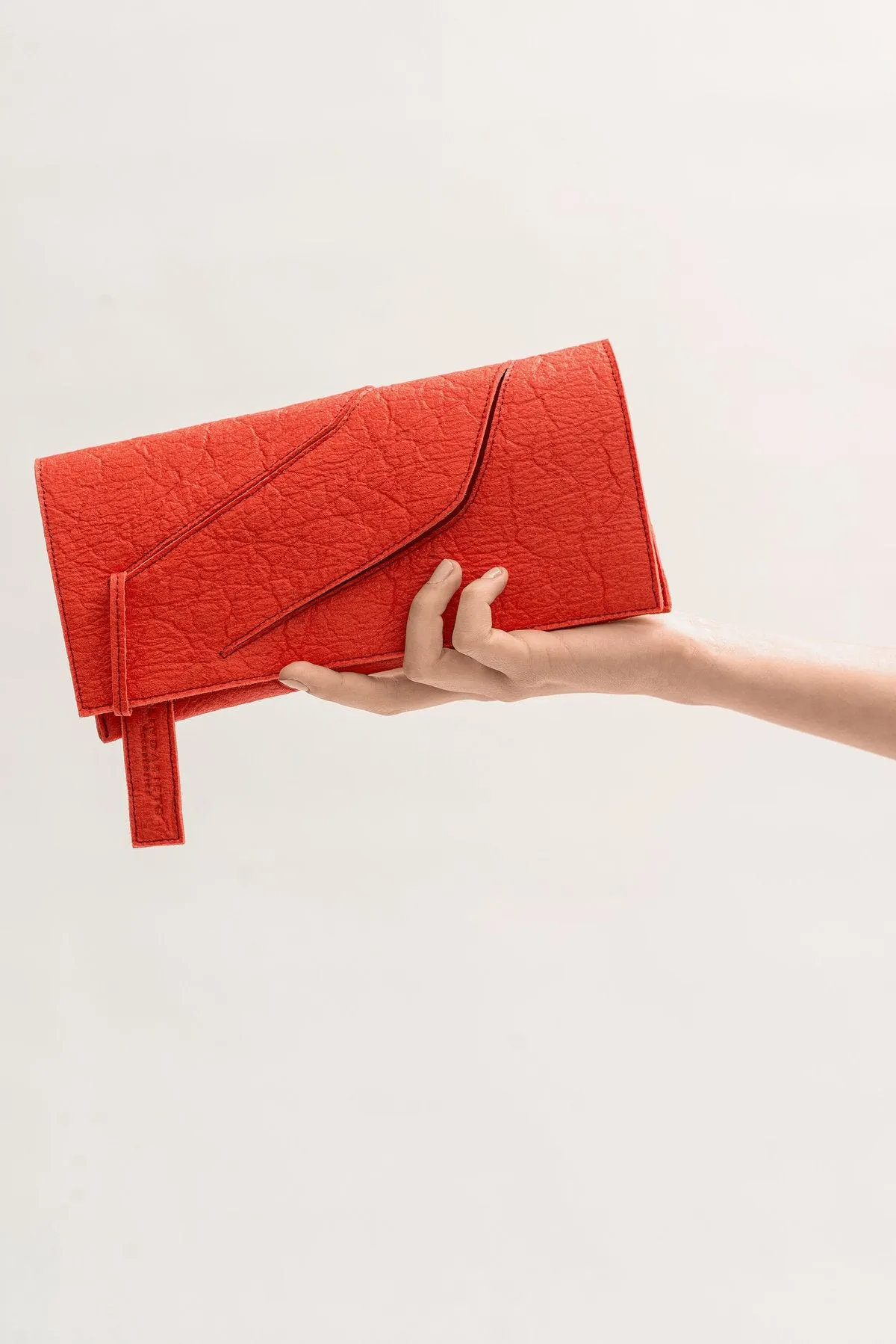 Mini Diagonal Slashed Clutch - Alternative Poppy