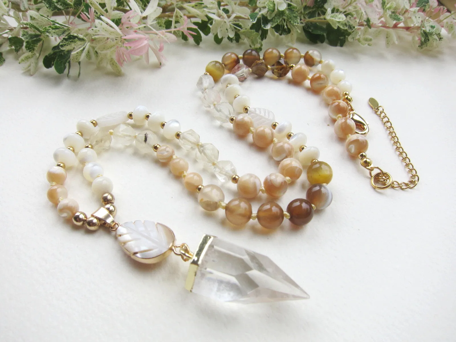 Mother of Pearl Goddess Beaded Necklace - Mother's Day Gift Ideas