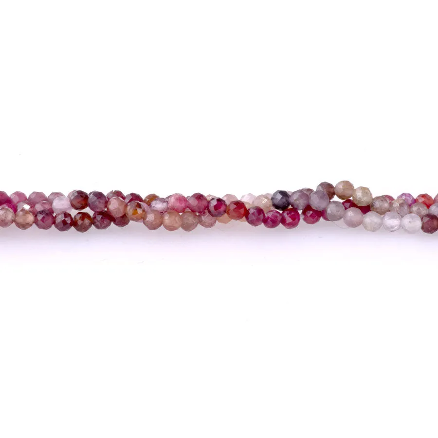 Multi Spinel 3mm Round Banded Faceted - 15-16 Inch