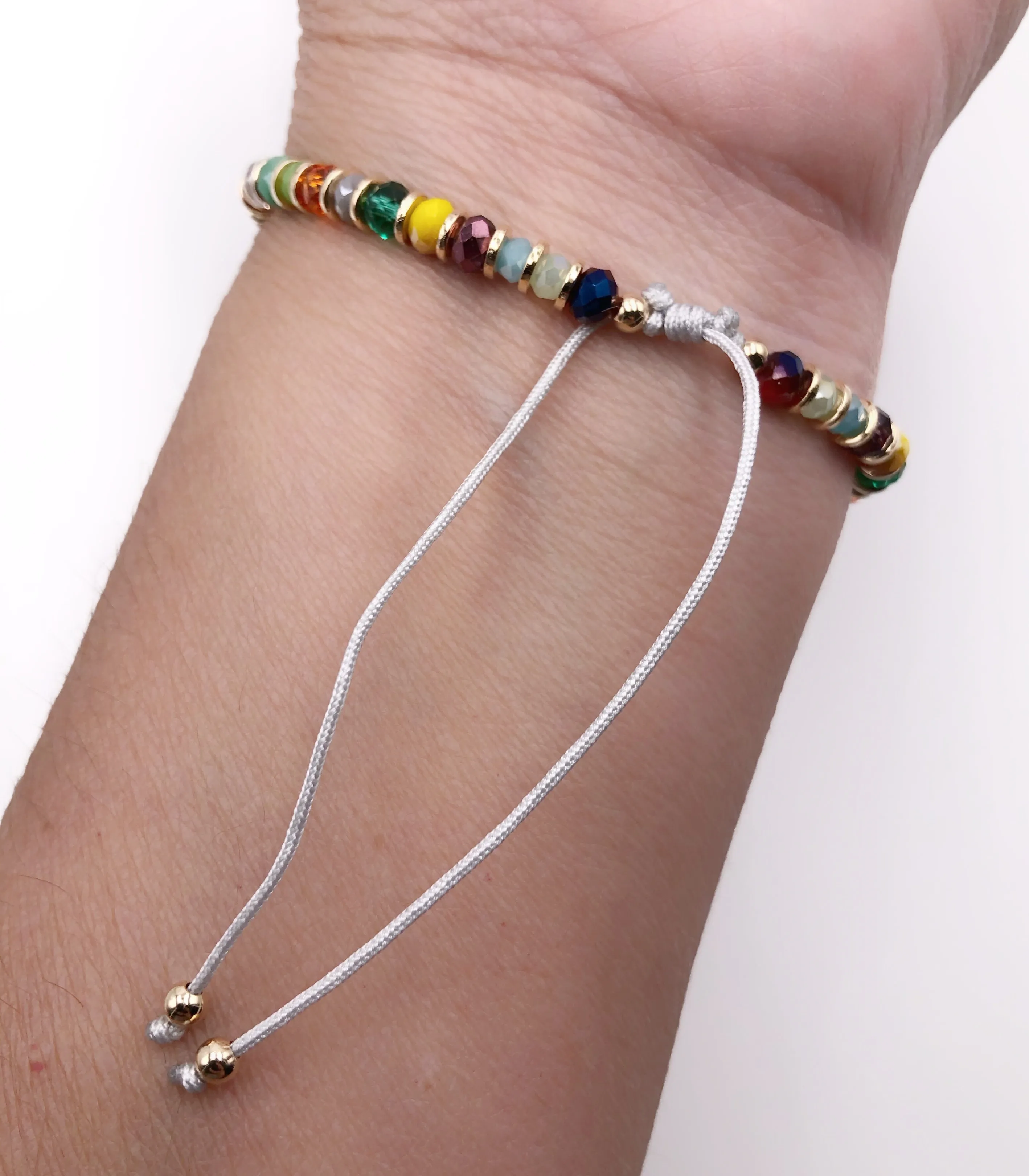 Multicolor Pearl Crystal Adjustable Bracelet for Women