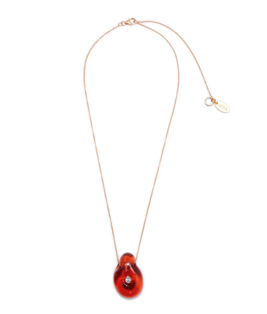 Muse Pendant Necklace In Amber Brown