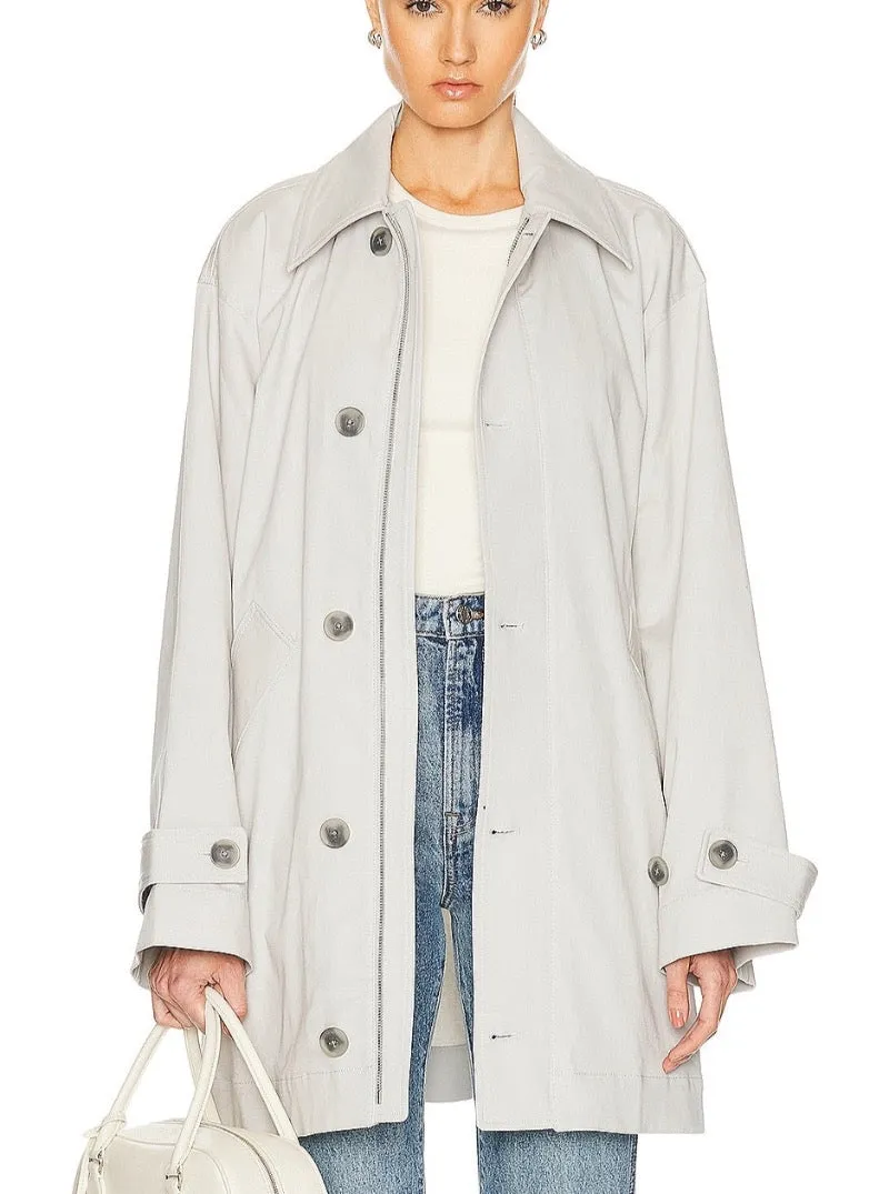 Oversized Car Coat in Stone Grey