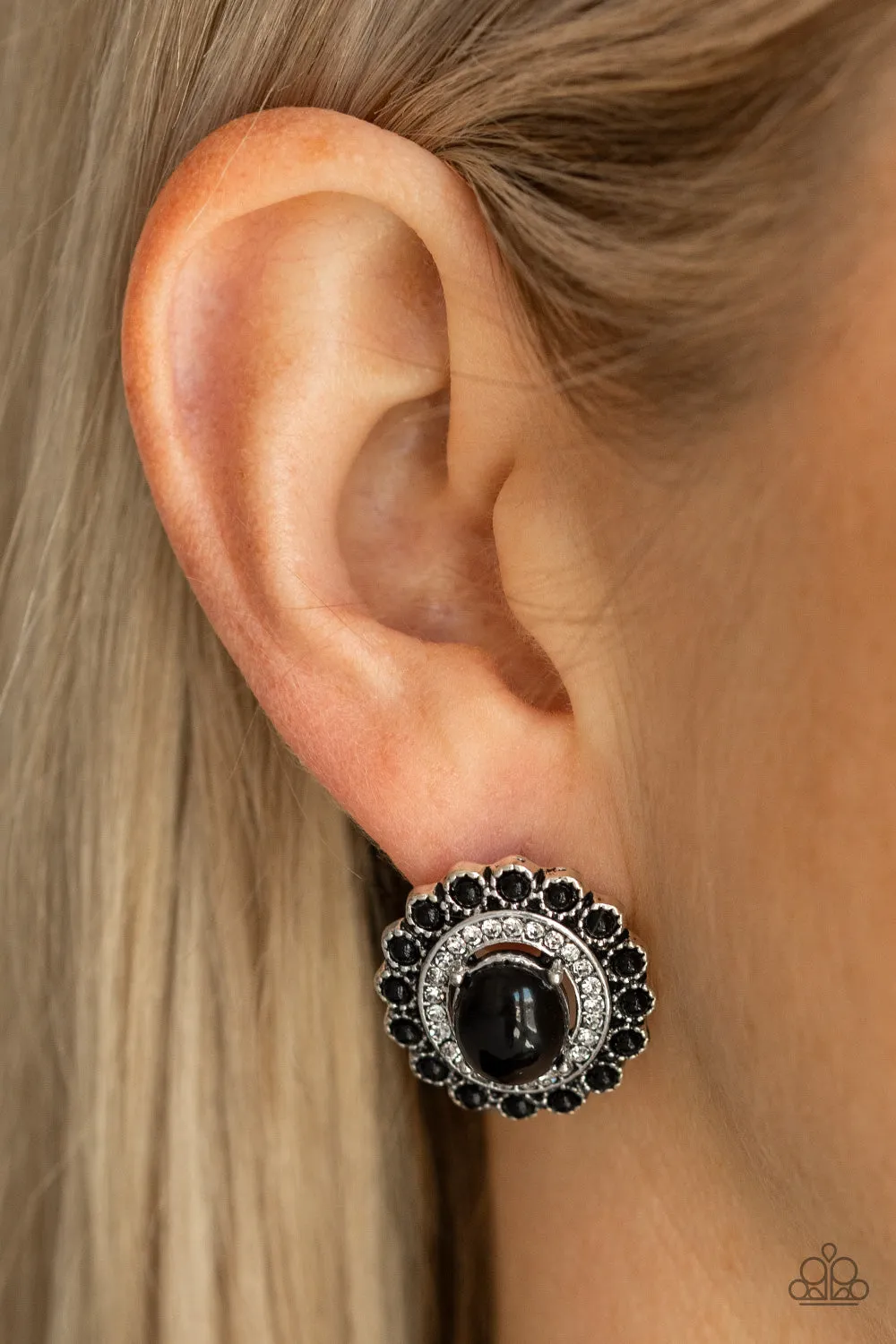 Paparazzi Floral Flamboyance - Black Earrings