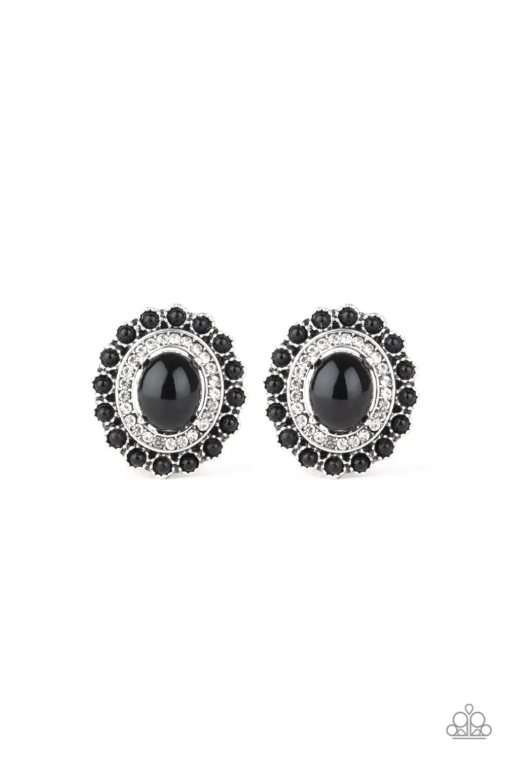 Paparazzi Floral Flamboyance - Black Earrings