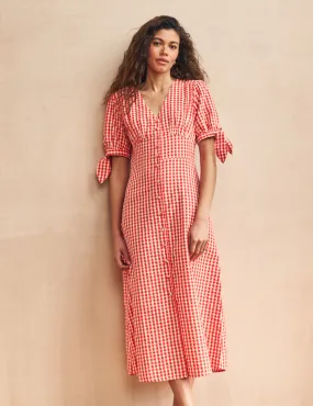 Petite Red Gingham Alexis Midi Dress