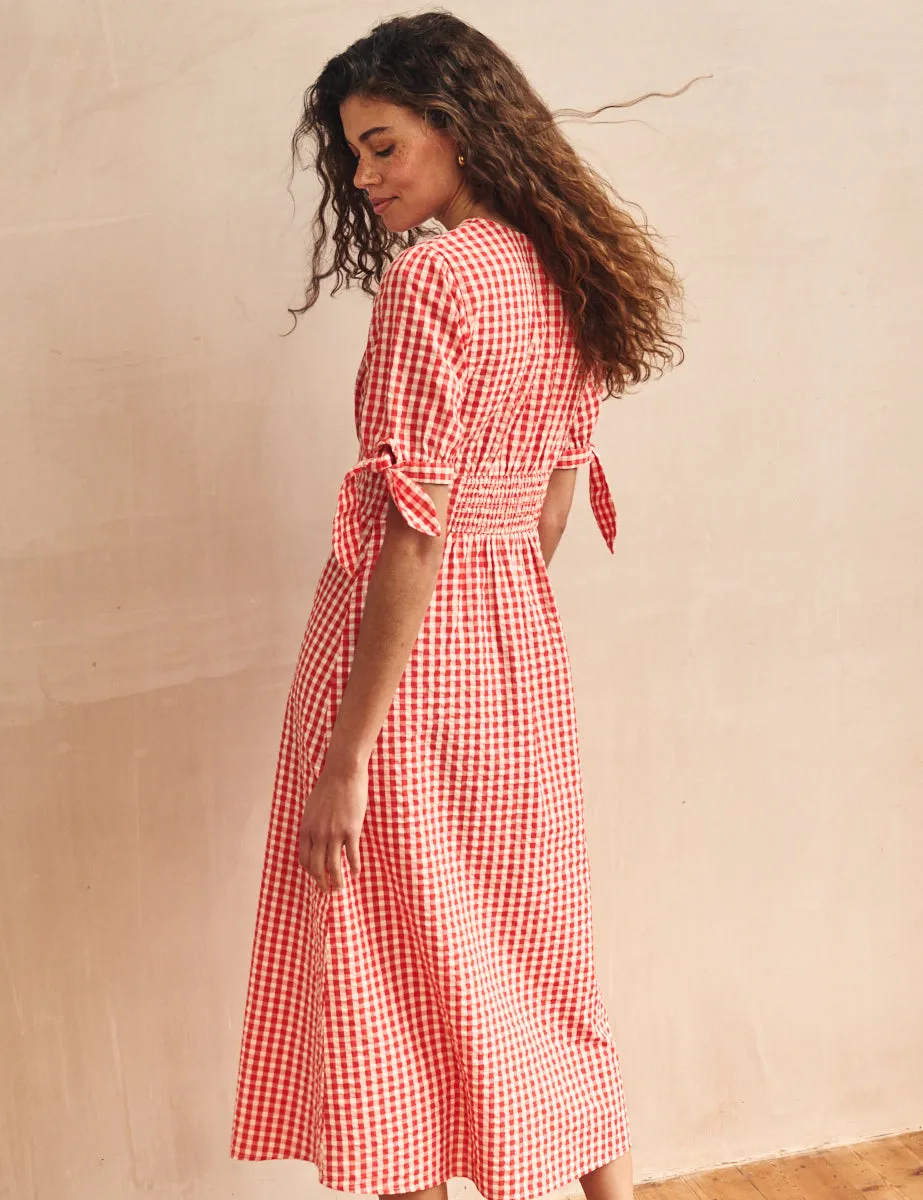 Petite Red Gingham Alexis Midi Dress