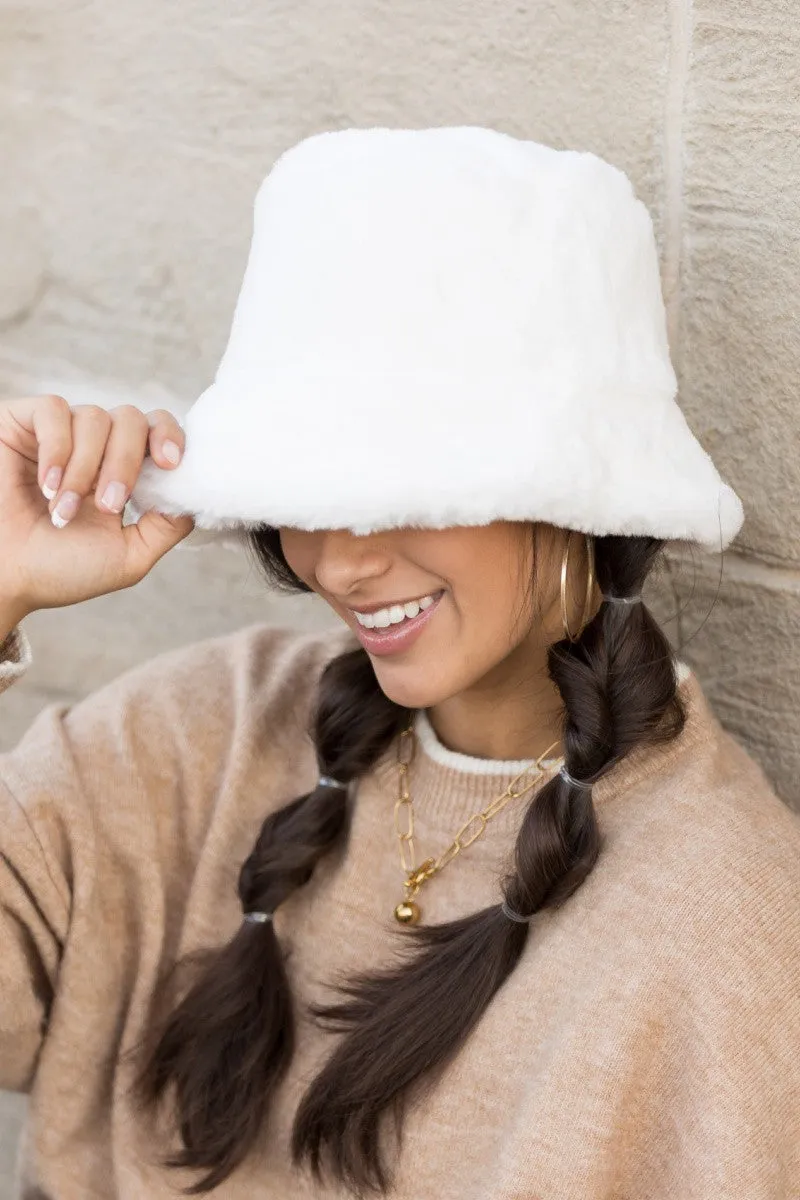 Plush Faux Fur Bucket Hat