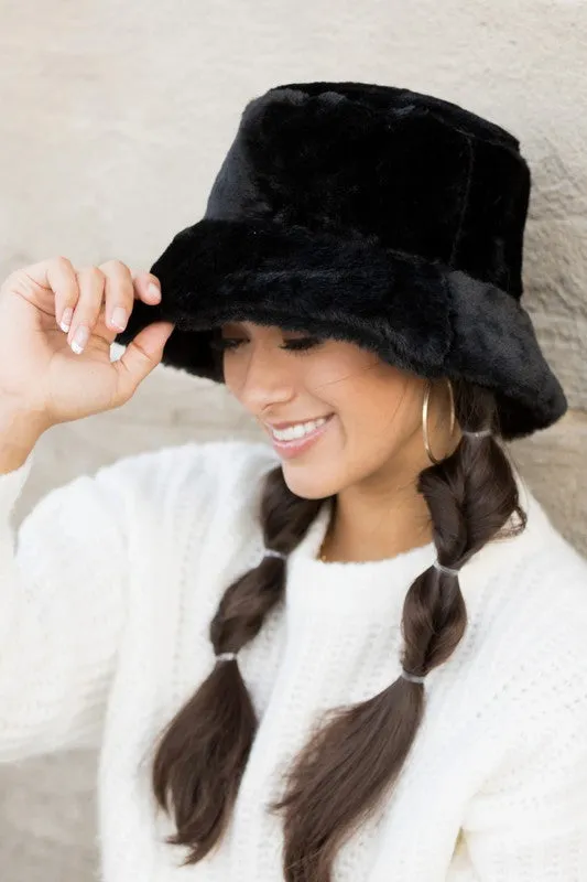 Plush Faux Fur Bucket Hat