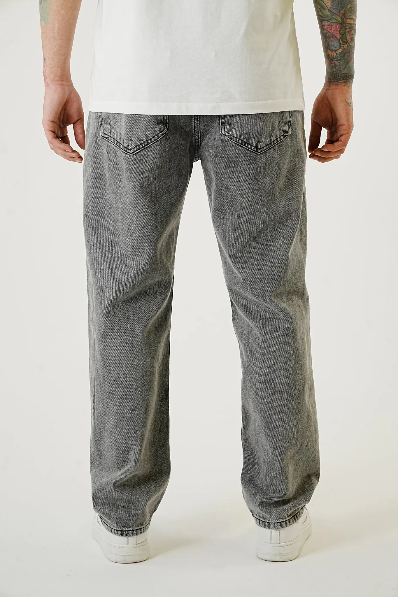 Premium Wide Basic Grey Jeans