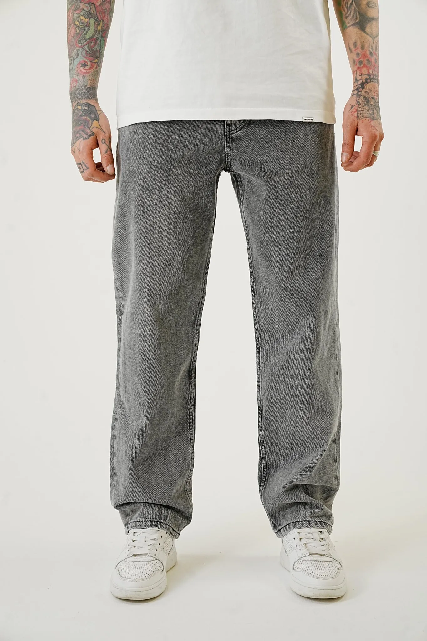 Premium Wide Basic Grey Jeans