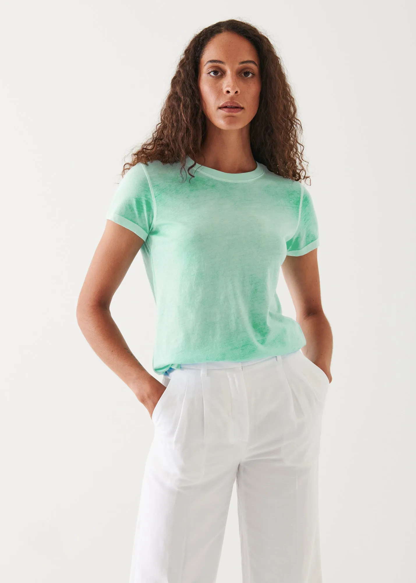 REVERSE SPRAY LIGHTWEIGHT PIMA COTTON T-SHIRT