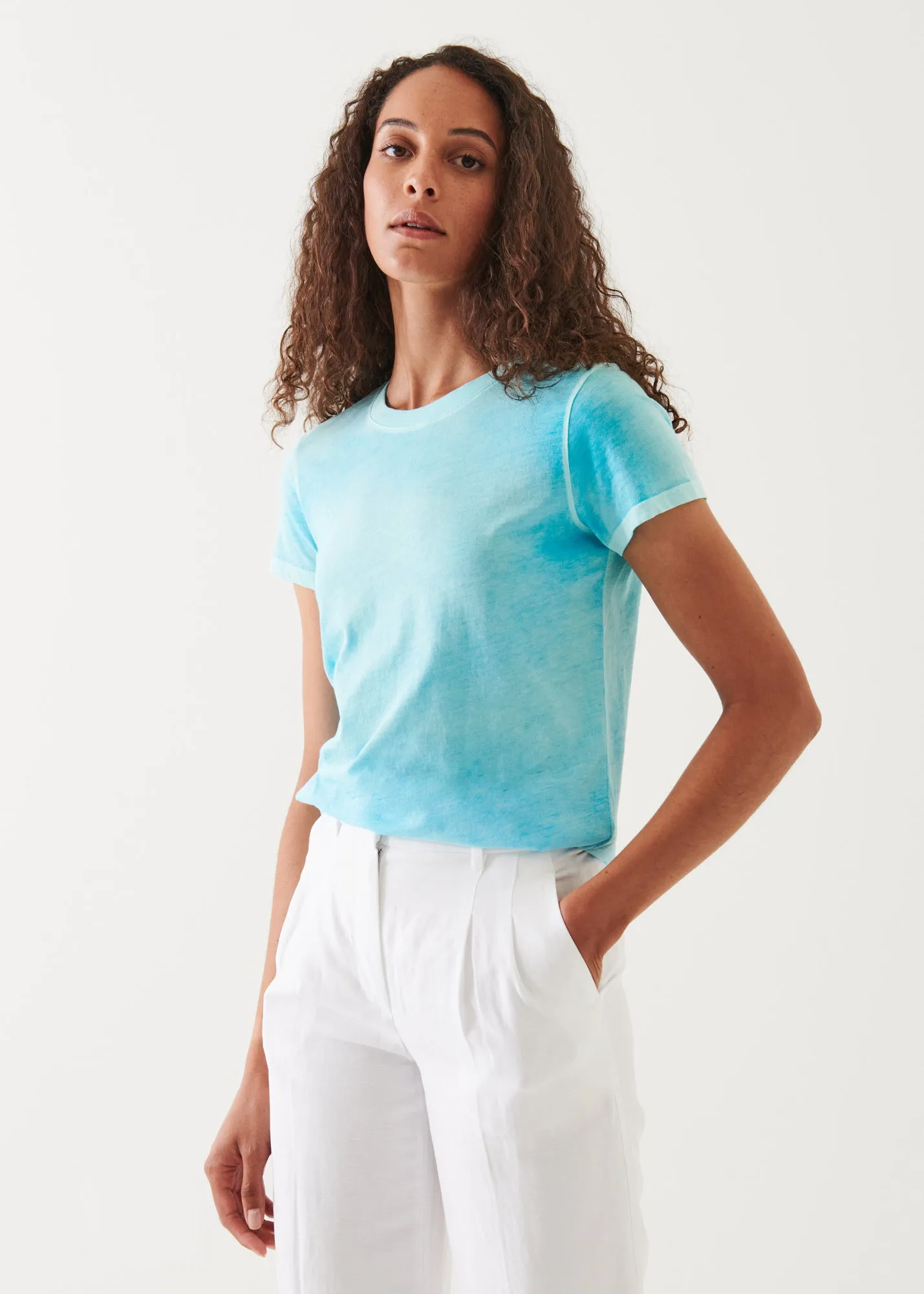 REVERSE SPRAY LIGHTWEIGHT PIMA COTTON T-SHIRT