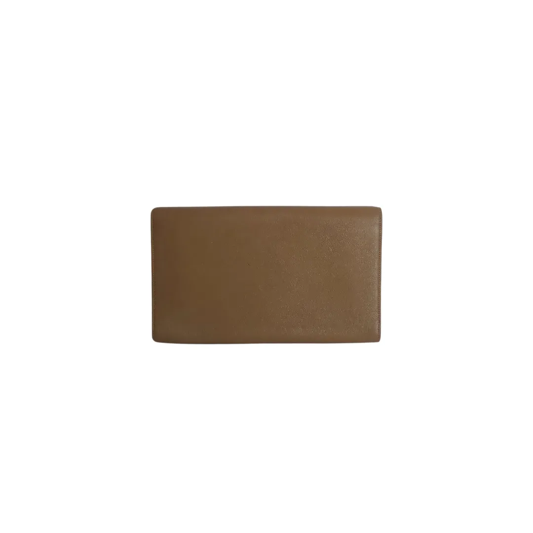 Saint Laurent Goatskin Large Belle De Jour Taupe Clutch