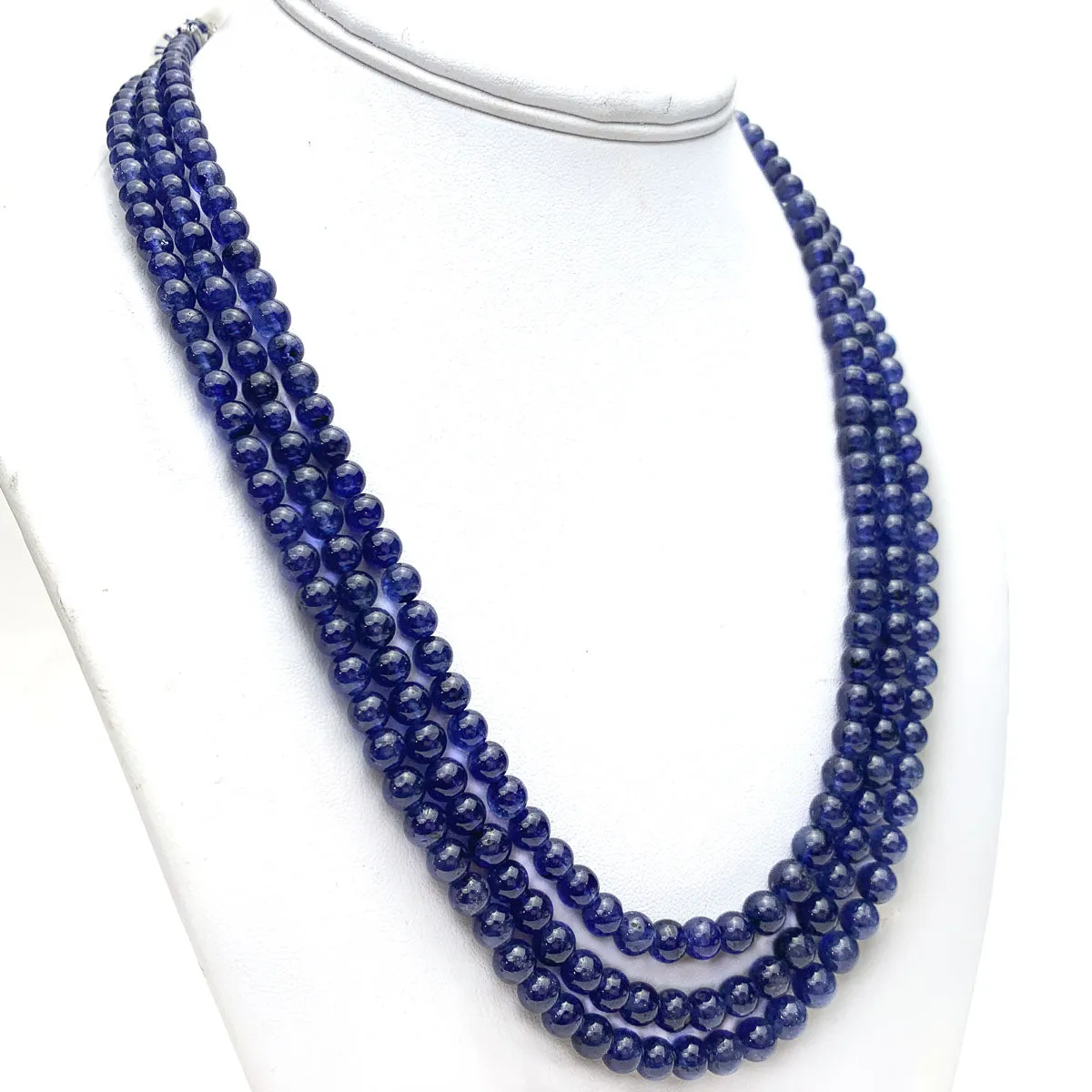 Sapphire Graduated Smooth Round Strands