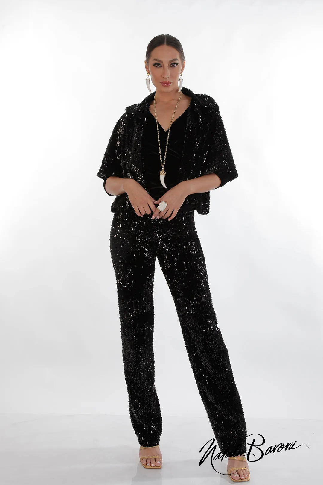 Sequin Crop Jacket - La Scala