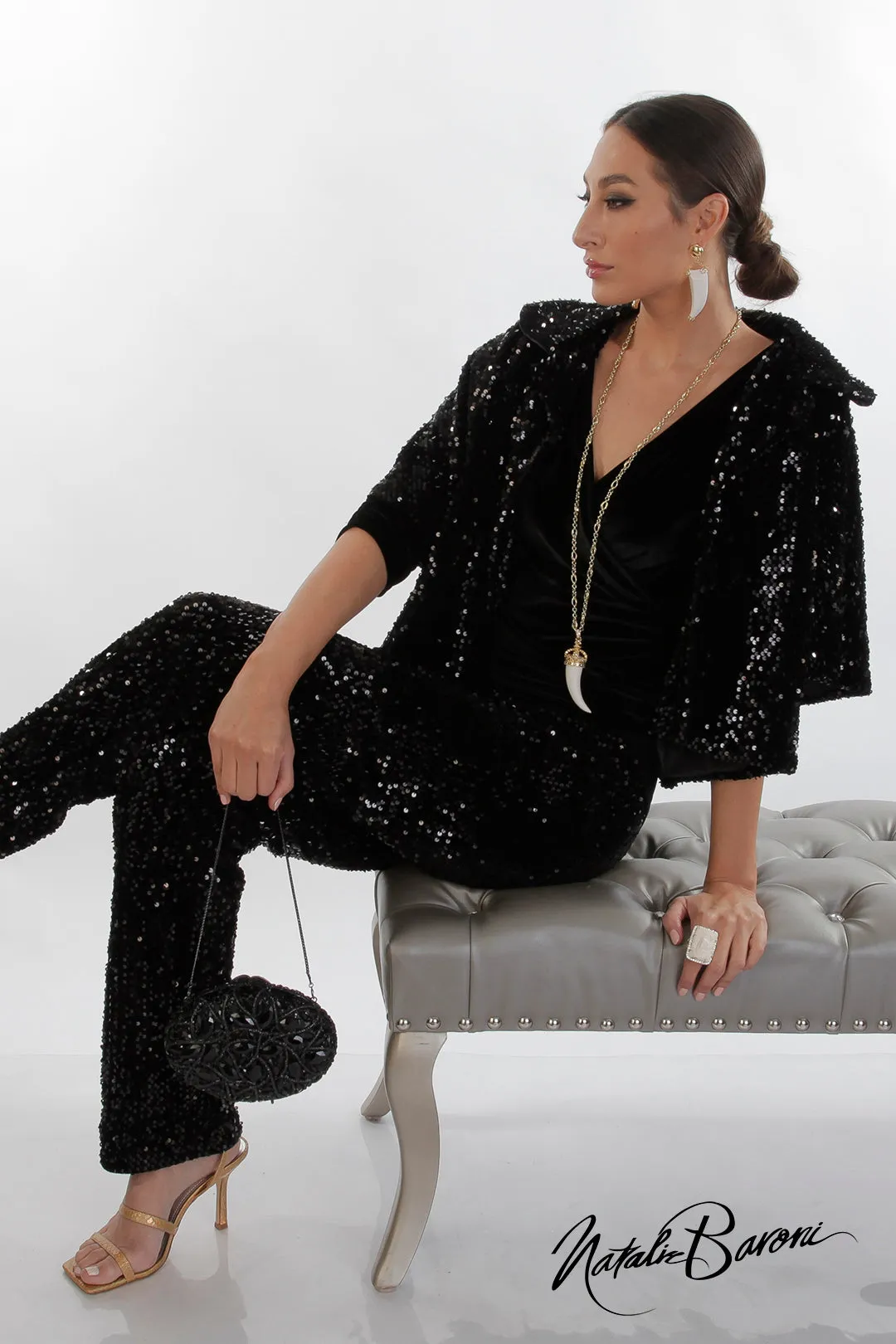 Sequin Crop Jacket - La Scala