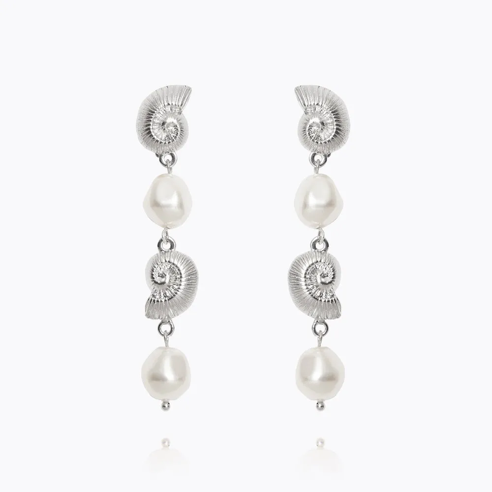 Shell Pearl Earrings / Pearl