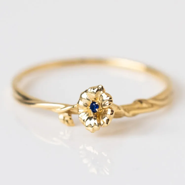 Solid Gold Birth Flower Ring