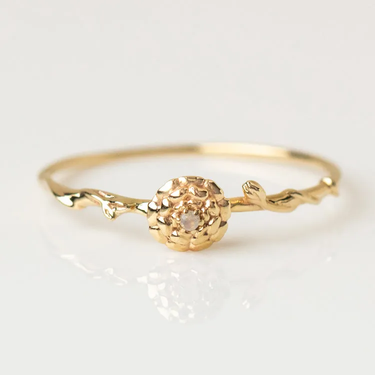 Solid Gold Birth Flower Ring