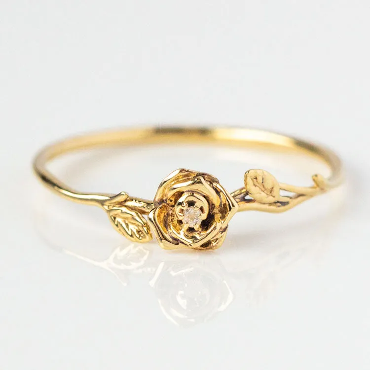 Solid Gold Birth Flower Ring