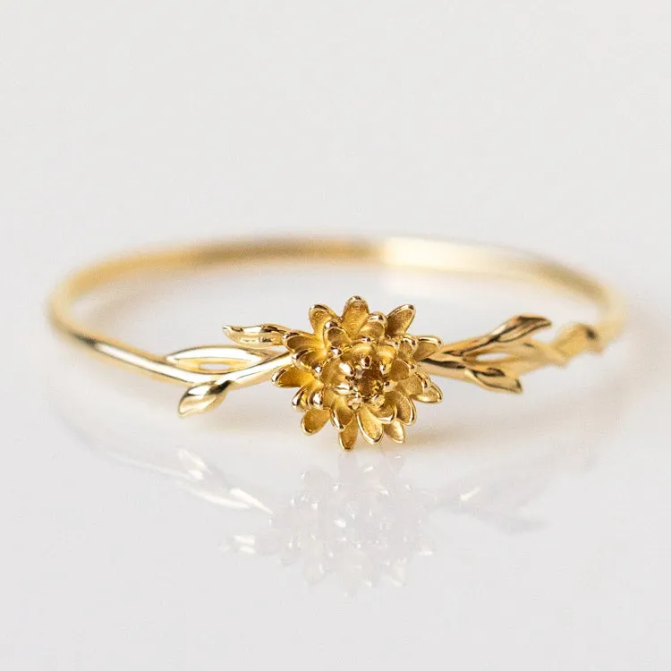 Solid Gold Birth Flower Ring