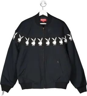 Supreme Black X Playboy Bomber Jacket UK M