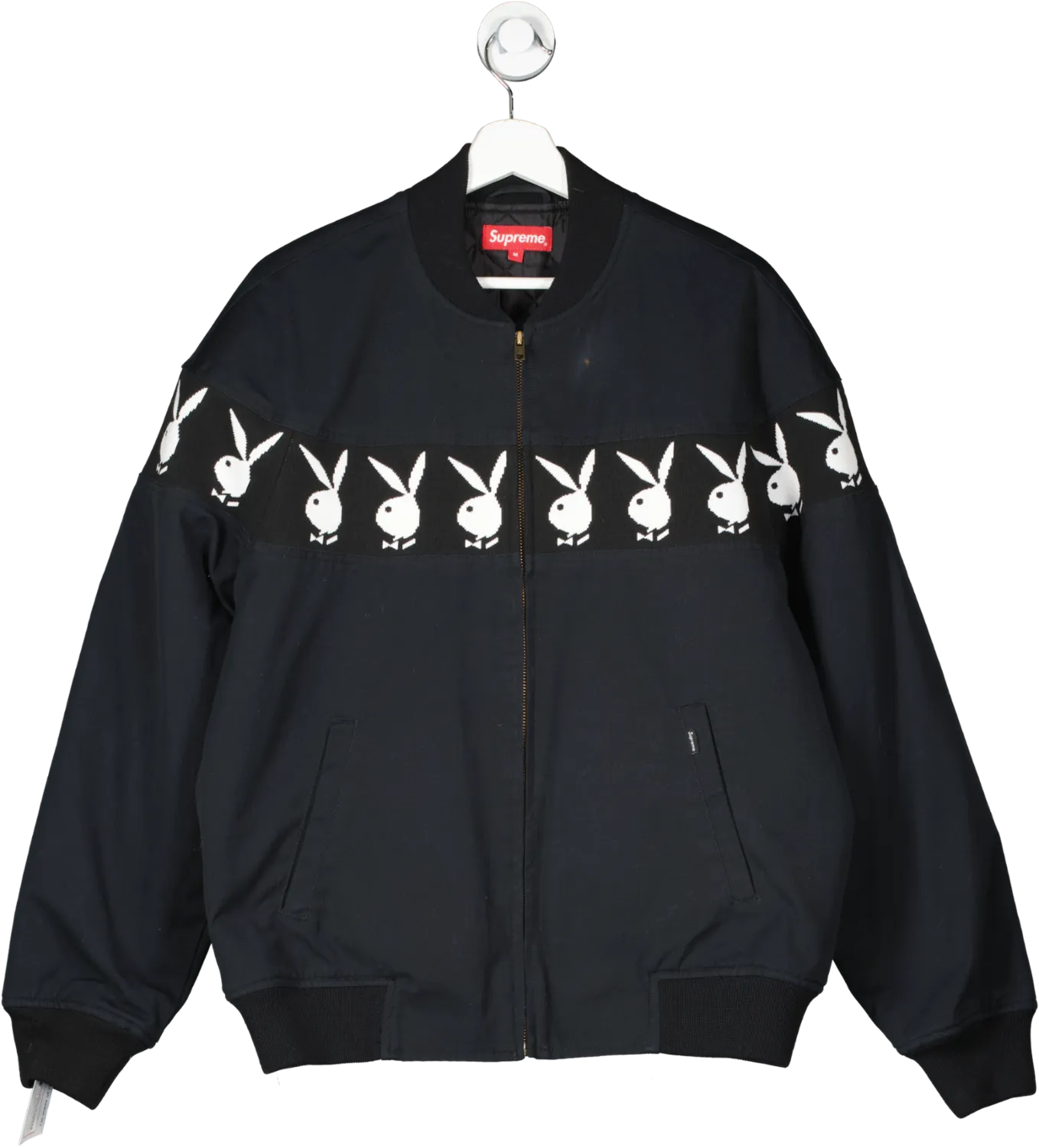 Supreme Black X Playboy Bomber Jacket UK M