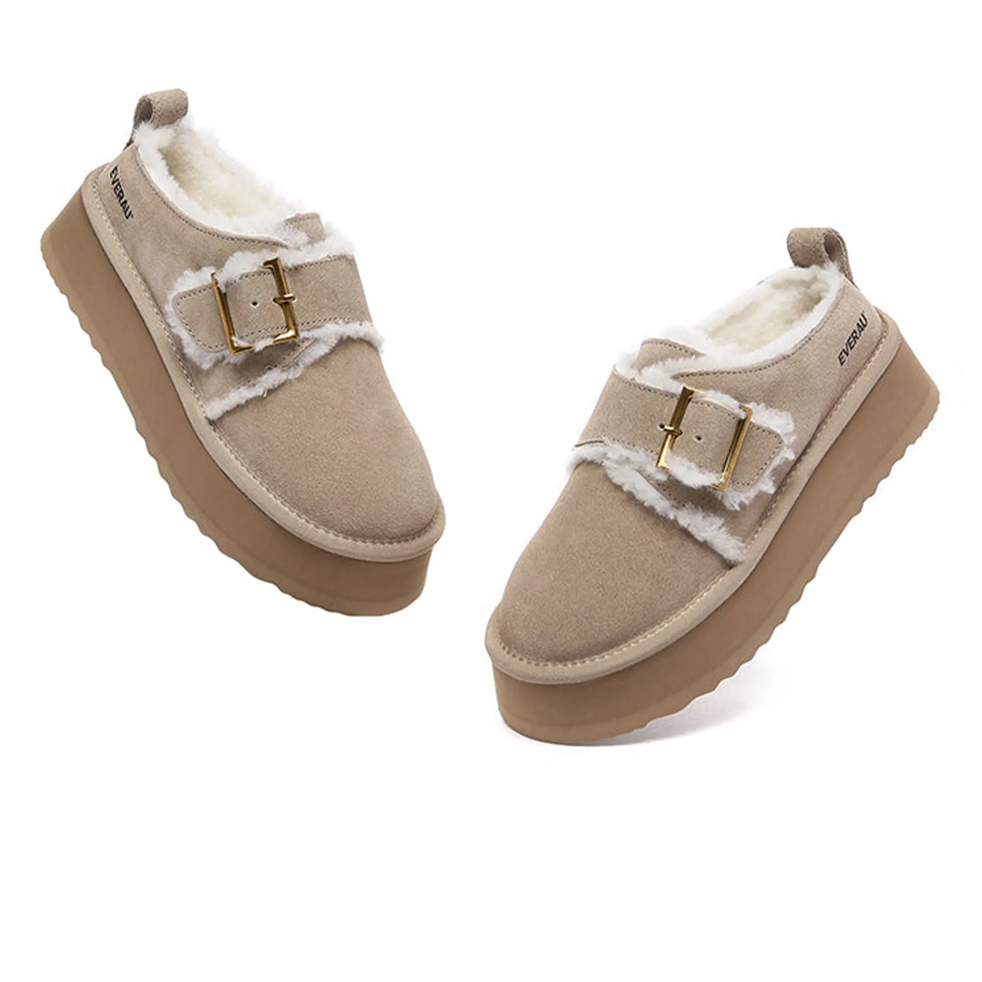 Tass Buckle UGG Platform Slippers