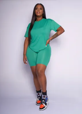 The “Basic Girl” Green Short Set